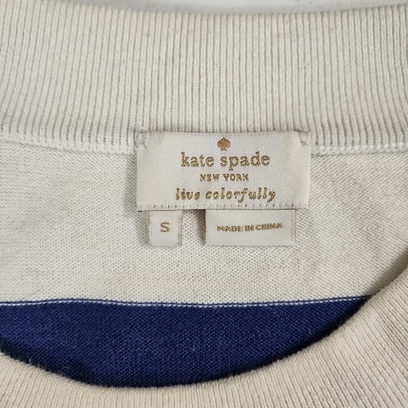 Kate Spade Blue & White Stripe Sweater - Picture 5 of 6